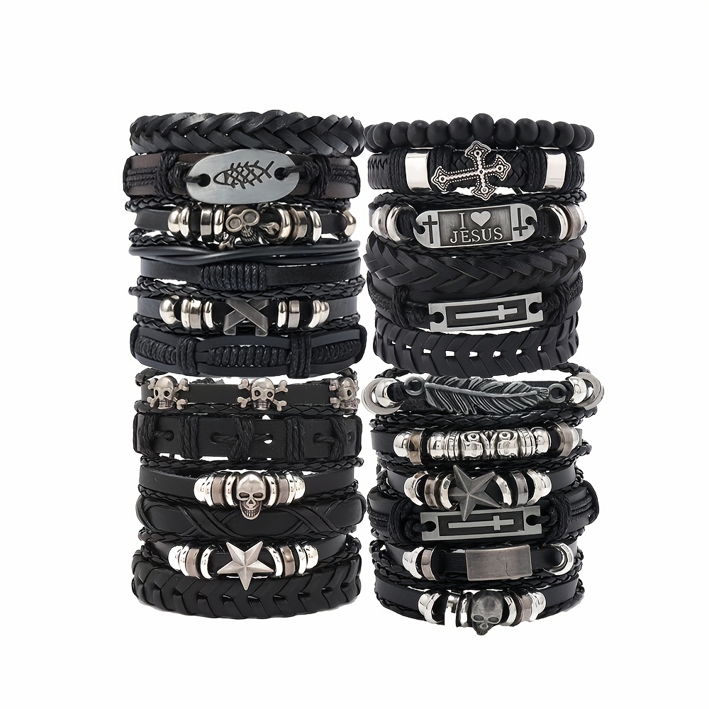 24pcs Black Vintage Skull Star Handmade Halloween Gift Set